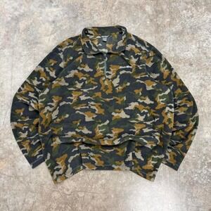 Eddie Bauer Camo Fleece Lightweight Quarter Zip Size XL